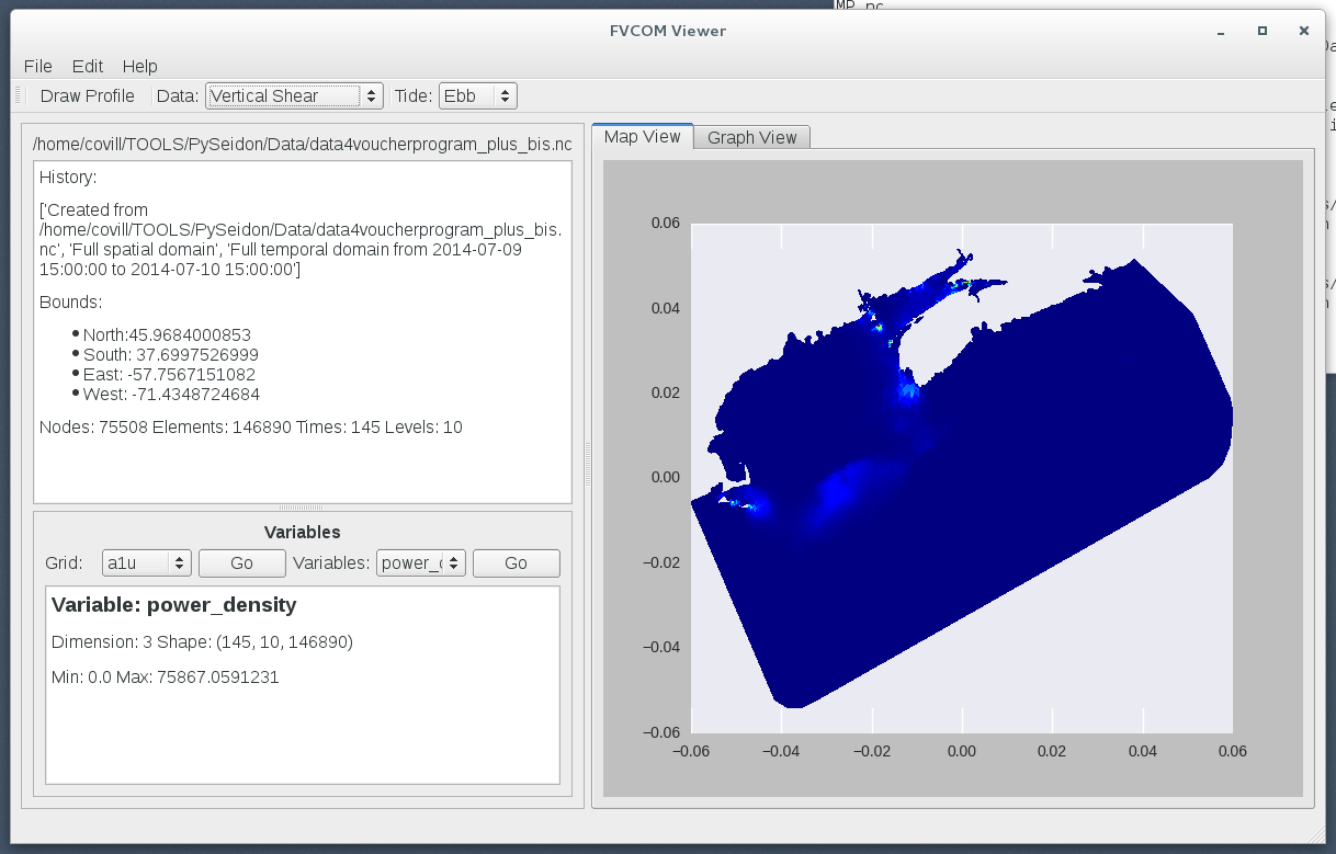Tidal Model FVCOM Viewer - Map View