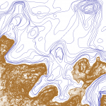 Simple Bathymetric Topographic Contour Map